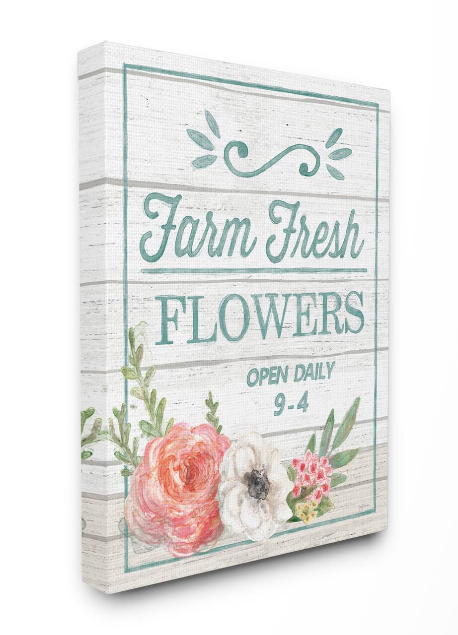 Stupell Industries Farm Fresh Flowers Canvas Wall Art